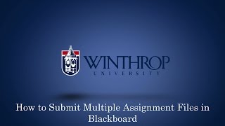 Submit Multiple Assignment Files in Blackboard