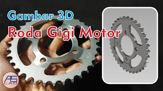 [Reverse] Tutorial Desain dan Gambar Model 3D Roda Gigi Motor | Autodesk Inventor