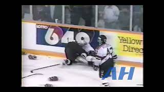 OHL WHL QMJHL Memorial Cup May 16, 1993 Laval Titan v Peterborough Petes (melee) Dave Whittom v Matt