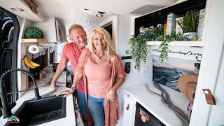 Luxurious Sprinter Camper Van Tour - Full Bathroom With King Sized Bed