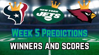 NFL Week 5 Game Predictions - All Winners and Scores
