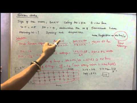 ILLUMINATION ENGINEERING - PART - 11 - LUMEN OR FLUX METHOD OF CALCULATION AND THREE PROBLEMS ILLUMINATION ENGINEERING - PART - 11 - LUMEN OR FLUX METHOD OF CALCULATION AND THREE PROBLEMS