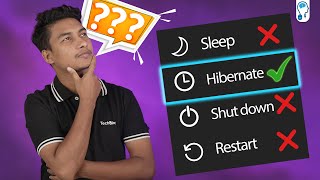 Are you clicking the wrong power option? - Shut Down vs Restart vs Sleep vs Hibernate!