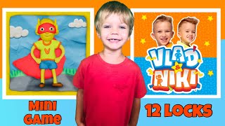 Vlad and Niki 12 Locks - Mini Games (Superheroes) #3