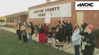 Native American tribes come together in Gaston County to protest high school mascot