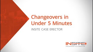 INSITE Case Erector: Changeovers in Under 5 Minutes