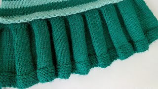 How to Knit Inverted Box Pleats Without Cable Needle For Frock, Skirt, Frill, Trims,  Easy Technique