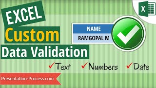 How to use Custom Data Validation in Excel