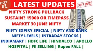 LATEST SHARE MARKET NEWS💥30 JUNE💥NIFTY EXPIRY SPECIAL💥INDIAMART💥HDFC LIFE💥HINDALCO💥APOLLO PART-1