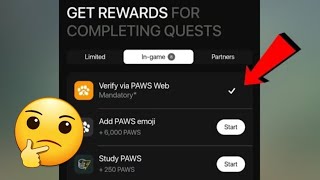 🐾 verify via Paws web task solved 👌,here is how |paws mandatory task solved |paws task paws to day |