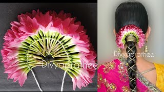 Pink flower garland/Gajra/veni/Hawaiian lei/DIY fresh flower garland/rain Lilly/pink rose Mala/decor