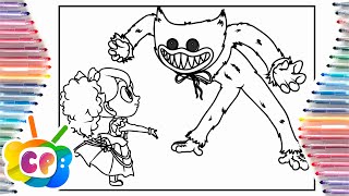 Huggy Wuggy with Poppy Doll coloring page/Huggy Wuggy Coloring pages/ Tobu - Candyland [NCS Release]