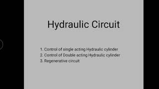 HYDRAULIC CIRCUITS, M3 L5, FLUID POWER SYSTEMS