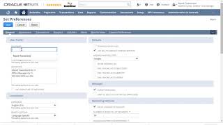 NETSUITE: User preferences set up