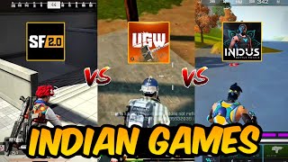 Indian Battle Royal Comparison 🔥 || Scarfall 2.0 Vs Indus Battle Royal Vs UGW