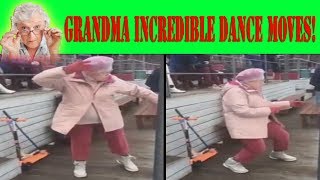 **HILARIOUS FOOTAGE** Grandma steals the show with some incredible dance moves!!