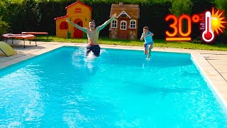 1ÈRE BAIGNADE DANS LA PISCINE CHAUFFÉE À 30° - Challenges \u0026 Défis