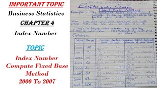 Statistics - Simple Index Number Fixed Base Method - Chapter 4 - Index Number