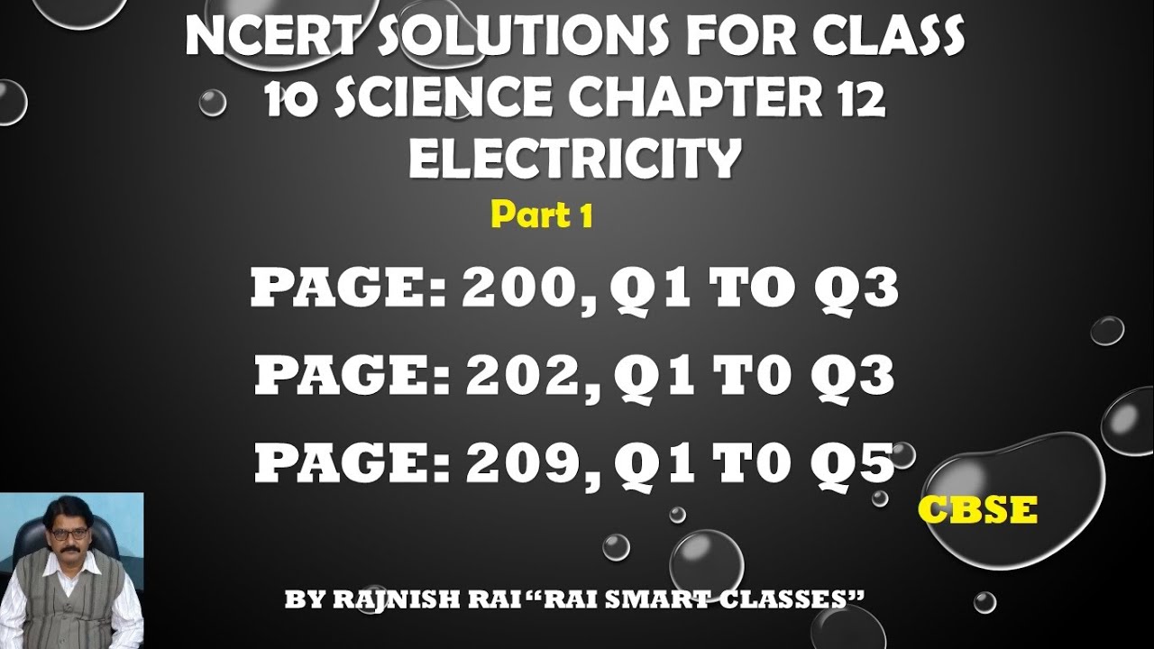 NCERT Solutions For Class 10 Science Chapter 12 Electricity Part 1 # ...