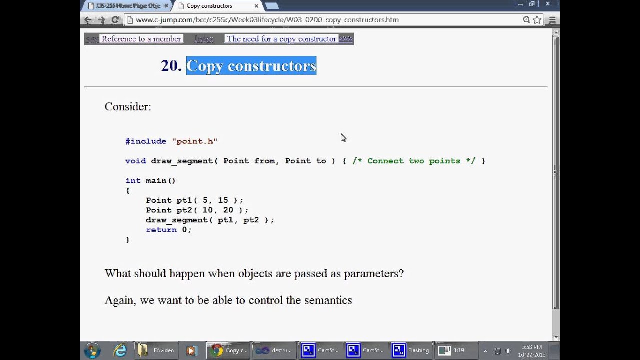 C Class Copy Constructor Part 1 Youtube