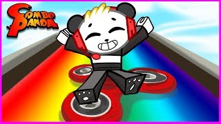 ROBLOX Box Slide down a Rainbow on Fidget Spinner! Let's Play with Combo Panda!