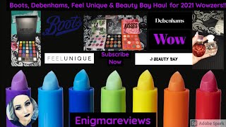 Boots, Debenhams, Feel Unique, Beauty Bay 2021 Gothic Beauty Haul