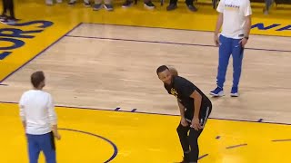 Steph Curry didn't hit the rim once during this pre-game warmup drill
