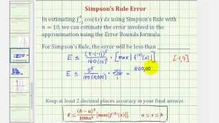 Simpson's Rule Error - Numerical Integration Approximation
