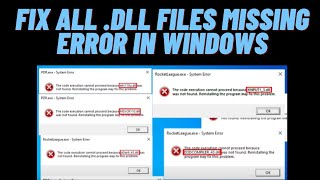 How to Fix All .DLL Files Missing Error In Windows