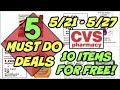 5 MUST DO CVS DEALS (5/21 - 5/27) | Grab 10 Items for FREE!