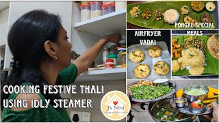 Cooking 2 easy and time saving festive thali using Idly steamer | Fool proof airfryer vadai recipe