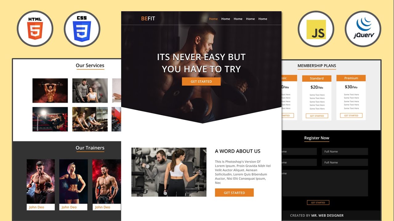 Complete Responsive Fitness Website Design Using Html Css Jquery Form Complete Responsive Fitness Website Design Using Html Css Jquery Form