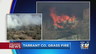 Crews Work To Put Out Large, 3-Alarm Grass Fire In Kennedale