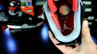 Air Jordan IV (4) Retro Black/ Cement Grey- Fire Red 'Bred' 2012