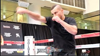 DAVID LEMIEUX SHADOW BOXING W/ POWER LOOKING FOR A CANELO FIGHT