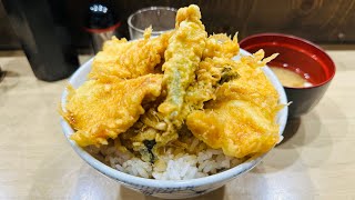 【錦糸町】美味すぎる最高の鶏天丼！？国産の鶏天と野菜天ぷらが感動的だった！錦糸町が誇るコスパ東京グルメ！『はなぶさ』#錦糸町 #天ぷら