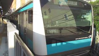 京浜東北線各駅停車大船行きE233系1000番台サイ181編成　東神奈川駅発車