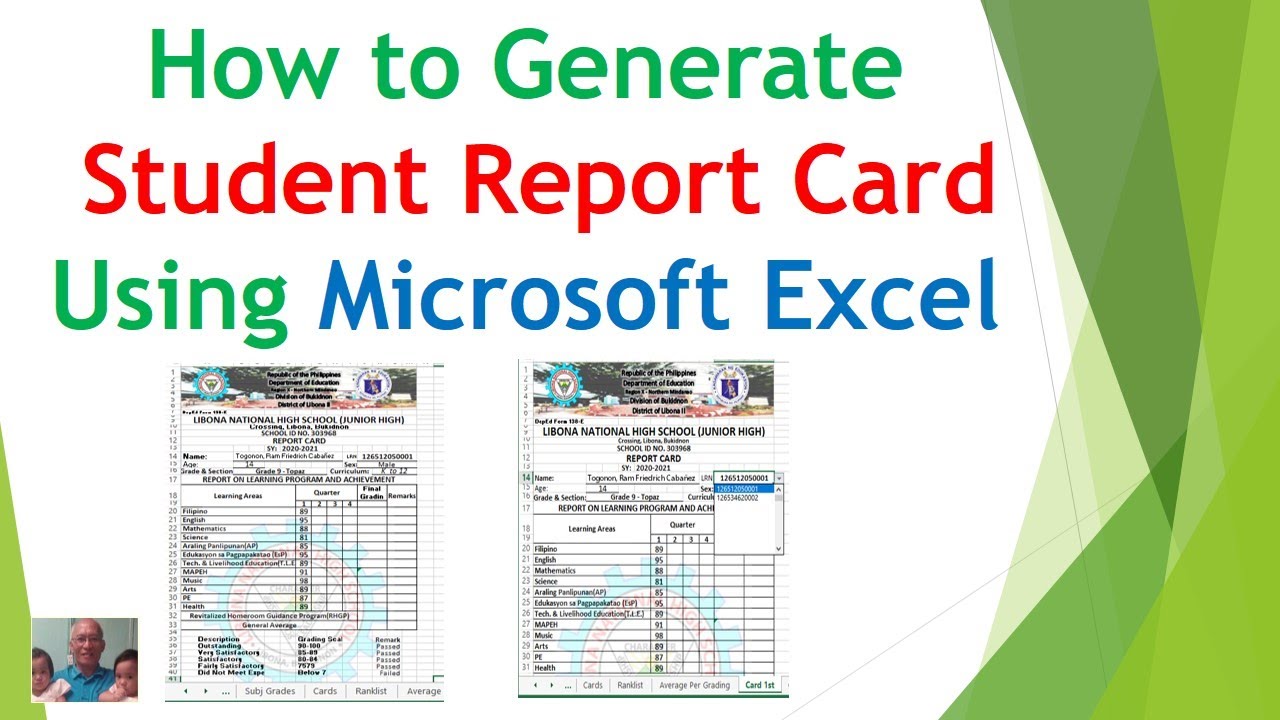 How To Generate Student Report Card Using Microsoft Excel - YouTube