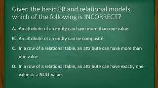 #DBMS #GATE #CSE 2012 #Question12 #CompositeATTRIBUTE #RelationalModel