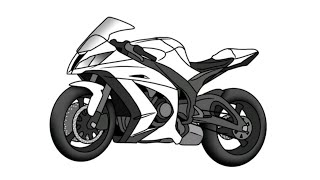 Draw by your self, how to draw motorcycle step by step.