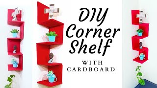 DIY corner shelf with cardboard | Cardboard crafts