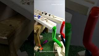 Marble Run Asmr ☆ Playing Marble run with Pop Tube, Haba double Slope, Dump Truck #106 #shorts