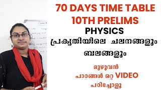 പ്രകൃതിയിലെ ചലനങ്ങളും ബലങ്ങളും |PHYSICS |70 DAYS TIME TABLE |