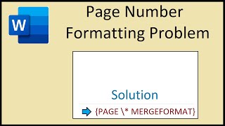 Page Number Formatting Issue in Word Fix - {PAGE \* MERGEFORMAT}