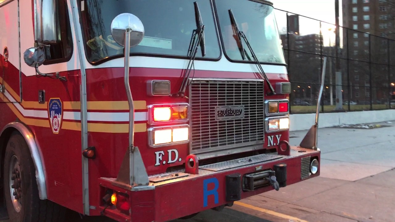 FDNY RESCUE 2 RETURNING TO QUARTERS ON BERGEN STREET IN BEDFORD ...