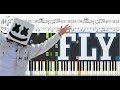 Marshmello ft. Leah Culver - Fly - Piano Tutorial w/ Sheet Music