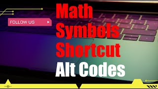 Alt Codes Keyboard Math Symbols Shortcut