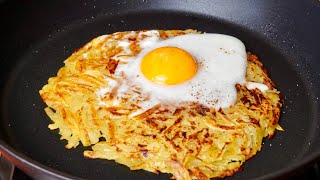 Only 2 ingredients! Quick breakfast in 5 minutes! A very simple and delicious recipe. Potato and egg