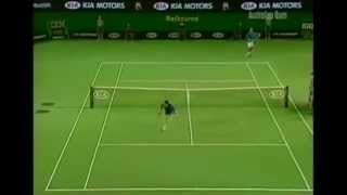 Federer backhand lob vs Safin - Australian Open 2005