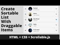How to Create Sortable List With Draggable Items using HTML, CSS & JavaScript | Sortable.js
